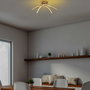 Opviq Lámpara de araña dorada con cuerpo de metal y LED